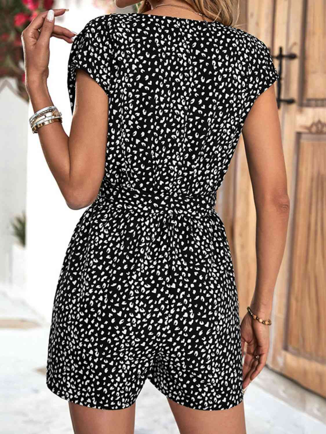 Animal Print Belted Romper  Krazy Heart Designs Boutique   