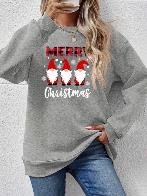 MERRY CHRISTMAS Long Sleeve Sweatshirt (9 Colors) Shirts & Tops Krazy Heart Designs Boutique Charcoal S 