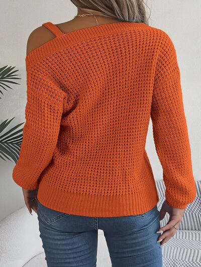 Asymmetrical Neck Long Sleeve Sweater (5 Colors) Shirts & Tops Krazy Heart Designs Boutique   