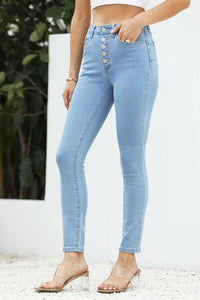 High Waist Button-Fly Slim Jeans pants Krazy Heart Designs Boutique   