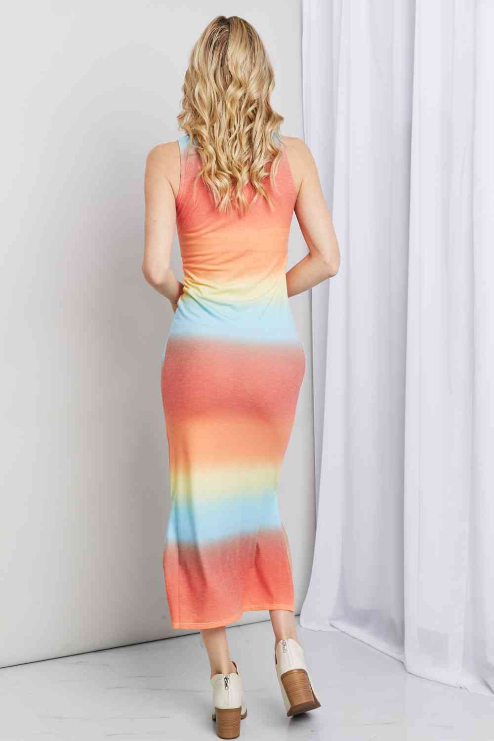 Zenana Gradient Sleeveless Slit Midi Dress  Krazy Heart Designs Boutique   