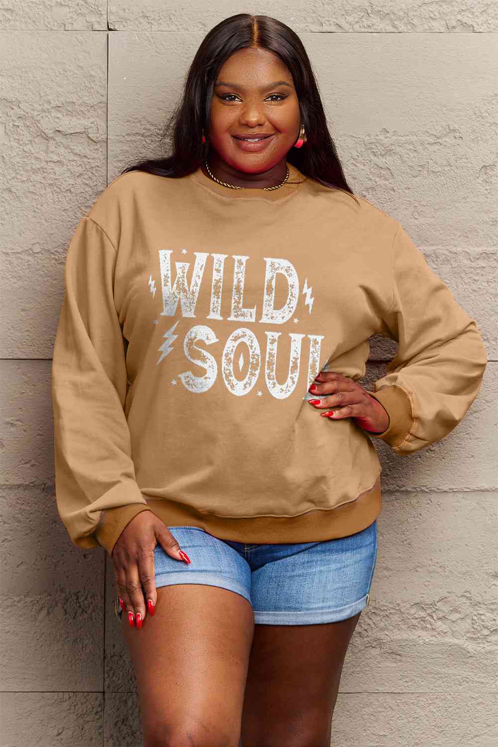 Simply Love Full Size WILD SOUL Graphic Sweatshirt (5 Colors)  Krazy Heart Designs Boutique   