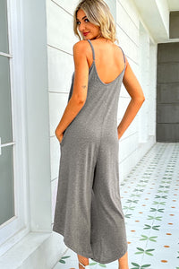 Round Neck Pocketed Sleeveless Jumpsuit  Krazy Heart Designs Boutique   