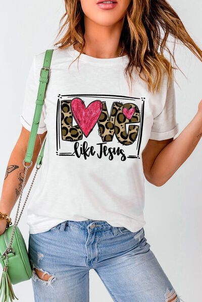 LOVE LIKE JESUS Short Sleeve T-Shirt Shirts & Tops Krazy Heart Designs Boutique   