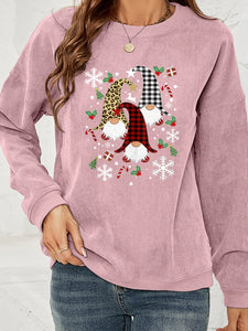 Faceless Gnome Graphic Drop Shoulder Sweatshirt (4 Colors)  Krazy Heart Designs Boutique   