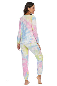 Tie-Dye Top and Drawstring Pants Lounge Set (3 Colors) Loungewear Krazy Heart Designs Boutique   
