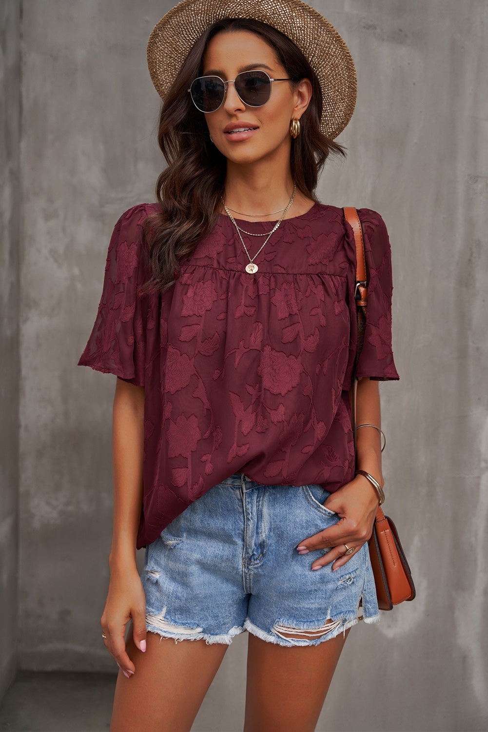 Round Neck Puff Sleeve Blouse (11 Colors)  Krazy Heart Designs Boutique   