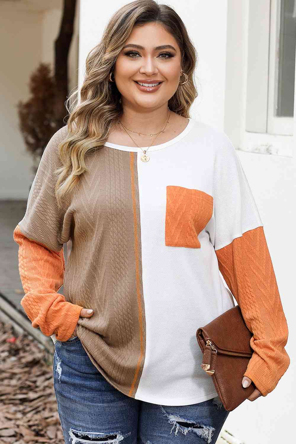 Plus Size Color Block Dropped Shoulder Blouse  Krazy Heart Designs Boutique   