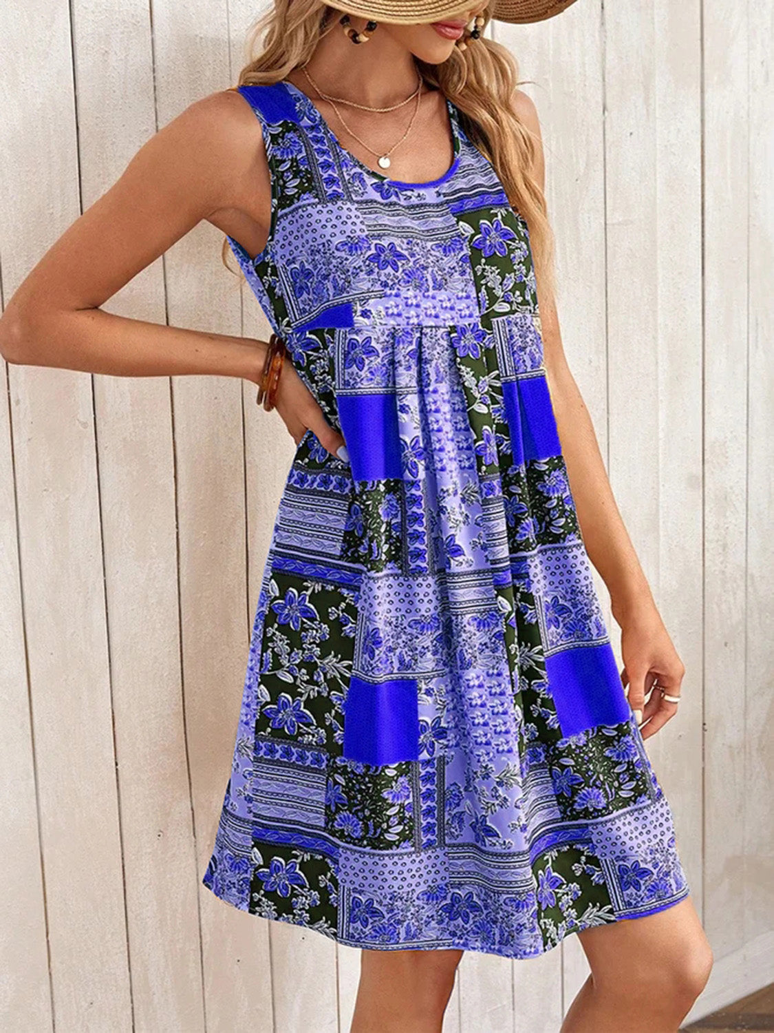 Patchwork Printed Sleeveless Mini Dress (4 Colors)  Krazy Heart Designs Boutique   