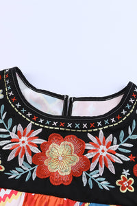 Embroidered Round Neck Short Sleeve Top  Krazy Heart Designs Boutique   