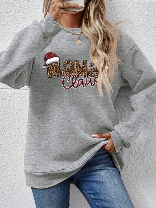 Mama Claus Long Sleeve Sweatshirt (9 Colors) Shirts & Tops Krazy Heart Designs Boutique Charcoal S 