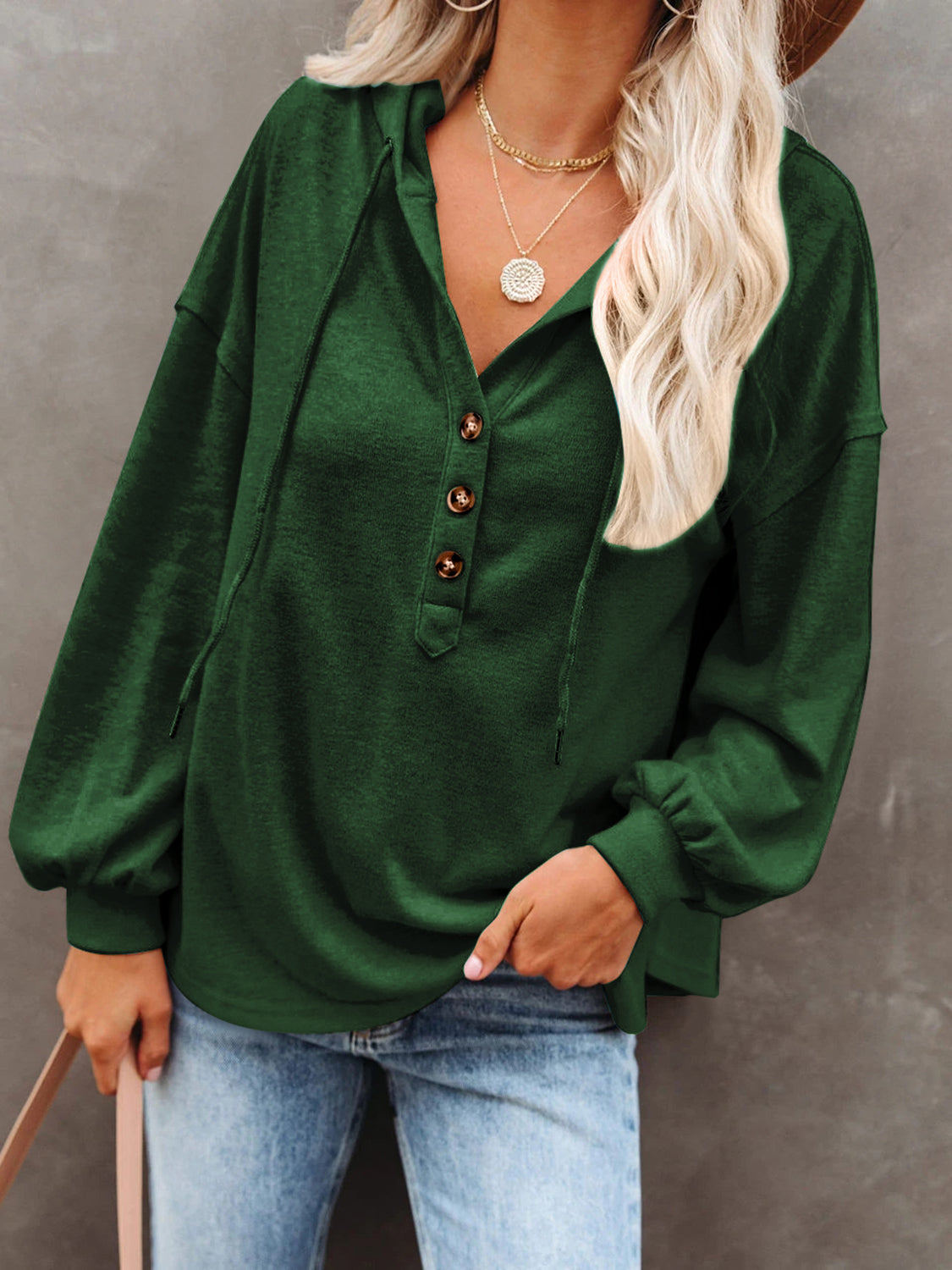 KHD Button Front Flounce Sleeve Tee (5 Colors)  Krazy Heart Designs Boutique Green S 