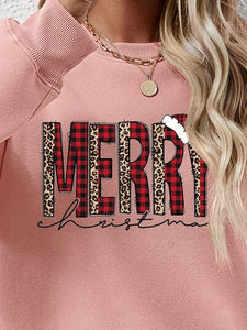 MERRY CHRISTMAS Round Neck Long Sleeve Sweatshirt (9 colors) Shirts & Tops Krazy Heart Designs Boutique   