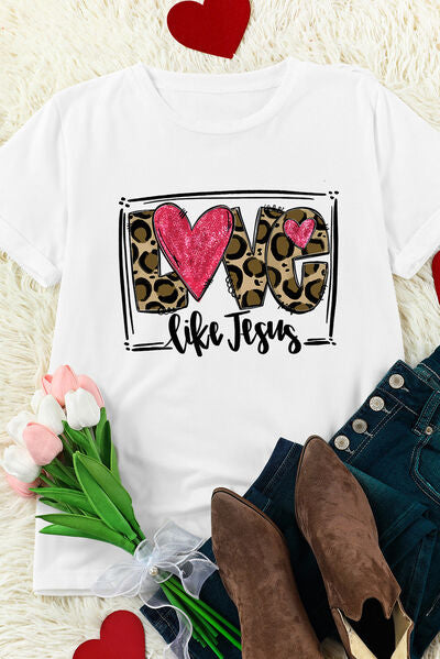 LOVE LIKE JESUS Short Sleeve T-Shirt Shirts & Tops Krazy Heart Designs Boutique   