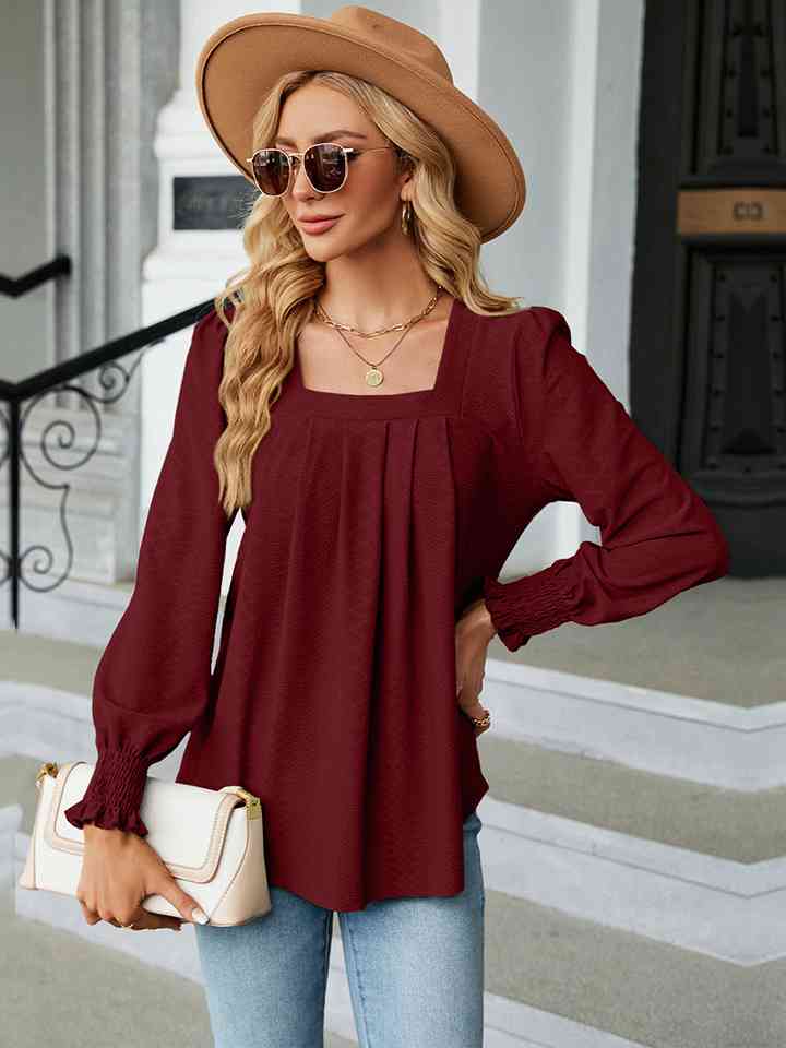 Square Neck Puff Sleeve Blouse (4 Colors)  Krazy Heart Designs Boutique   