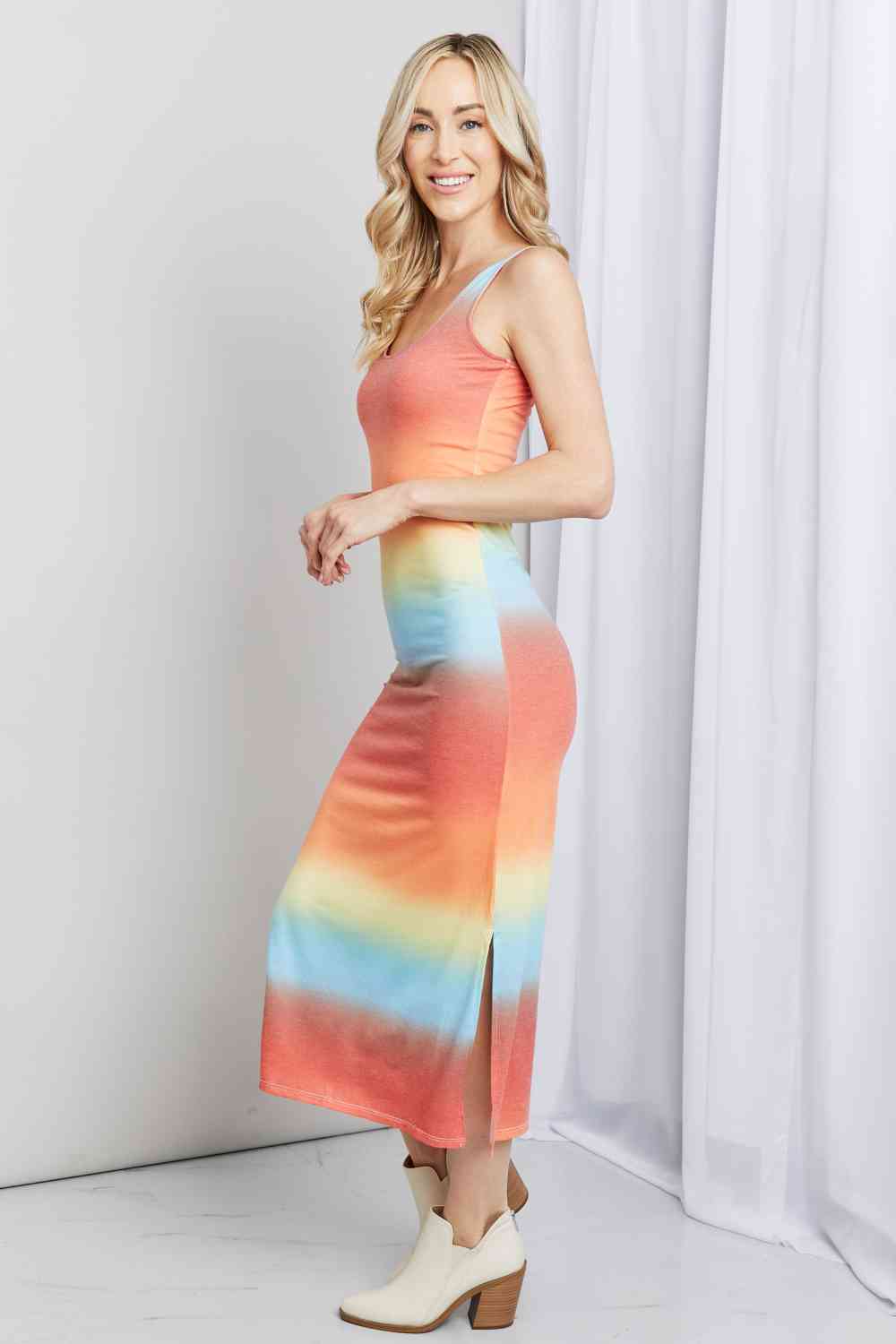 Zenana Gradient Sleeveless Slit Midi Dress  Krazy Heart Designs Boutique   