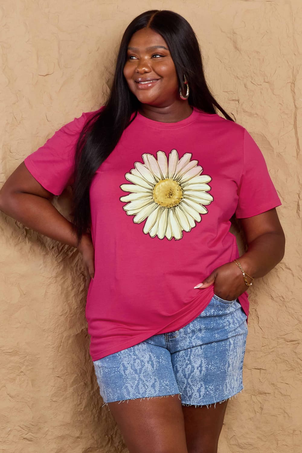 Simply Love Full Size FLOWER Graphic Cotton Tee  Krazy Heart Designs Boutique   