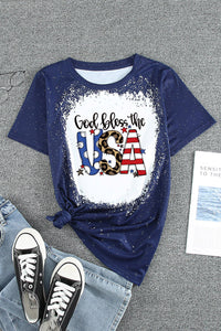 GOD BLESS THE USA Printed Tee Shirt  Krazy Heart Designs Boutique   