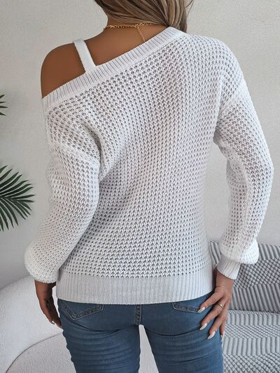 Asymmetrical Neck Long Sleeve Sweater (5 Colors) Shirts & Tops Krazy Heart Designs Boutique   