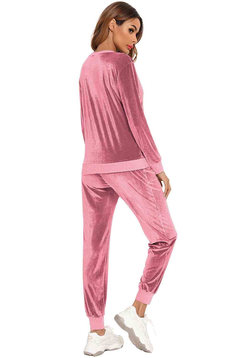 Round Neck Long Sleeve Loungewear Set with Pockets (3 Colors) Loungewear Krazy Heart Designs Boutique   