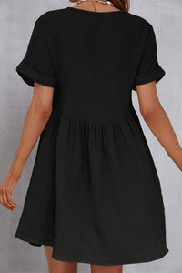 Casual V-Neck Short Sleeve Dress (2 Colors) Dress Krazy Heart Designs Boutique   