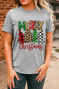 MERRY CHRISTMAS Graphic T-Shirt Shirts & Tops Krazy Heart Designs Boutique Charcoal S 