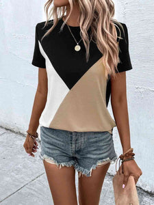 Trendy Color Block Blouse Shirts & Tops Krazy Heart Designs Boutique   