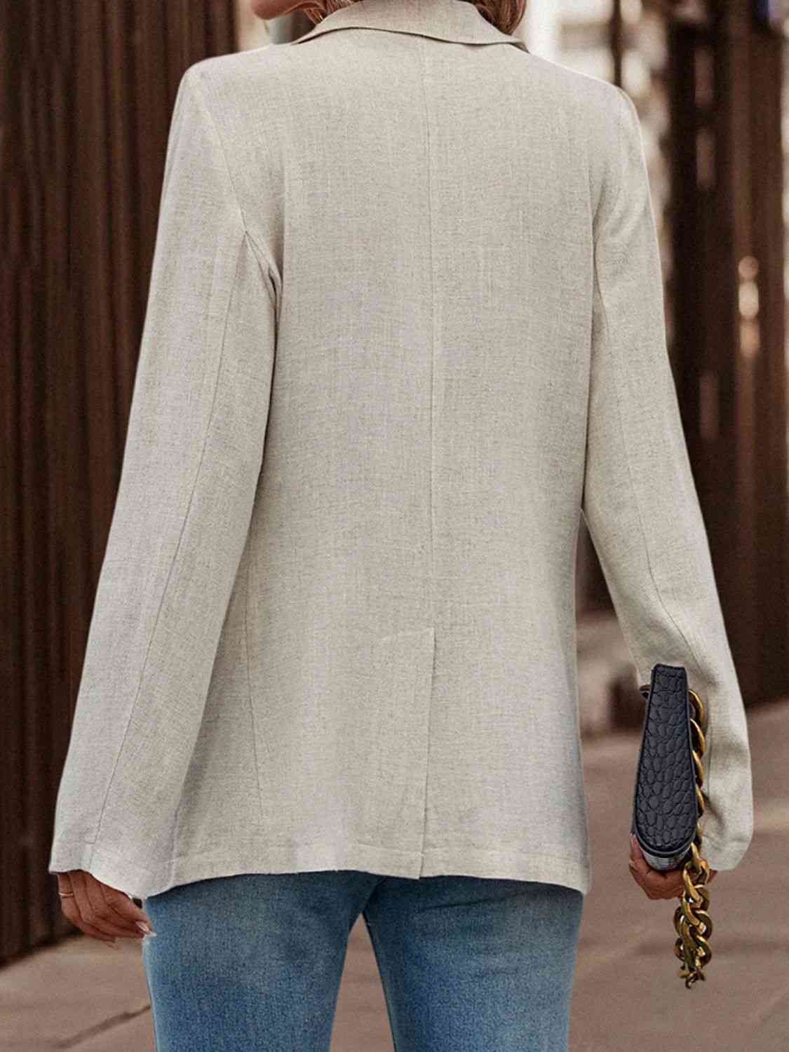 Lapel Collar Long Sleeve Blazer Shirts & Tops Krazy Heart Designs Boutique   