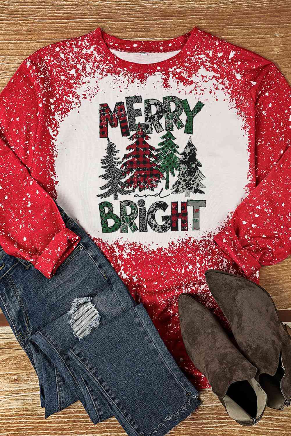 MERRY BRIGHT Graphic Long Sleeve T-Shirt  Krazy Heart Designs Boutique   