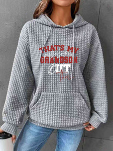 THAT'S MY GRANDSON Drawstring Hoodie with Pocket Shirts & Tops Krazy Heart Designs Boutique Heather Gray S 
