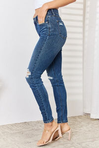 Judy Blue Full Size High Waist Distressed Slim Jeans pants Krazy Heart Designs Boutique   