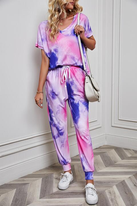 Tie-Dye Top and Pants Set (5 Colors) Loungewear Krazy Heart Designs Boutique Electric Purple S 