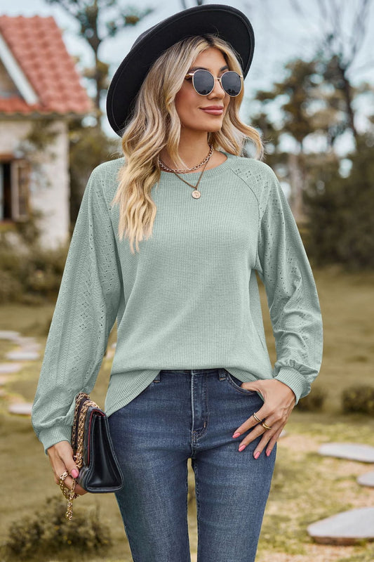 Round Neck Raglan Sleeve Top (7 Colors) Shirts & Tops Krazy Heart Designs Boutique Sage S 