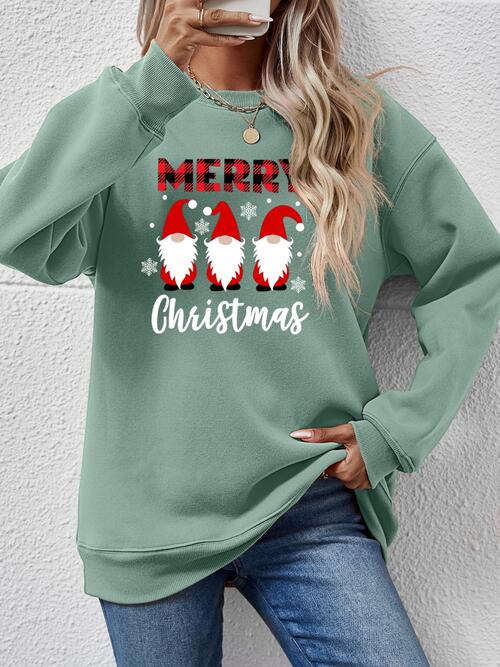 MERRY CHRISTMAS Long Sleeve Sweatshirt (9 Colors) Shirts & Tops Krazy Heart Designs Boutique Sage S 