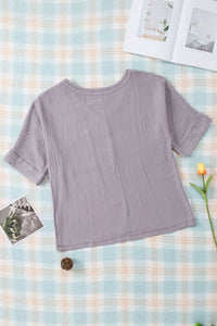 Textured V-Neck Half Sleeve Blouse (6 Colors)  Krazy Heart Designs Boutique   