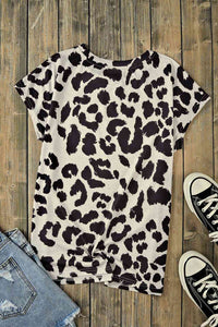 Round Neck Short Sleeve Leopard Print ALL HATS NO COWBOY Graphic Tee Shirts & Tops Krazy Heart Designs Boutique   