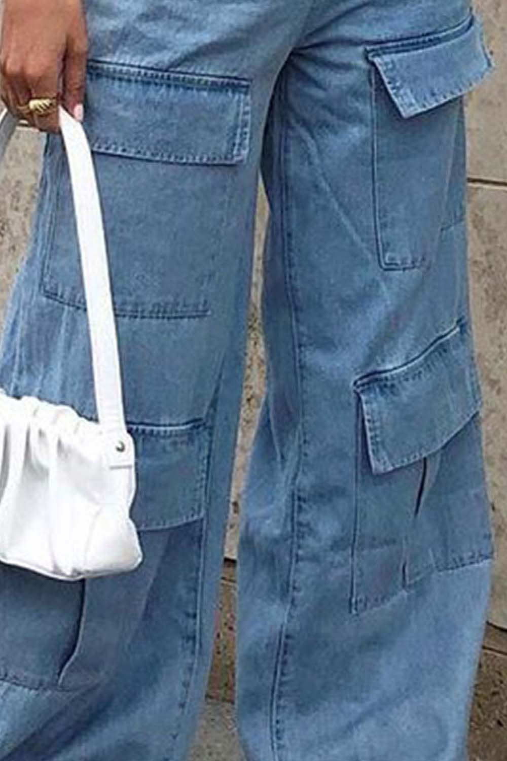 Wide Leg Knee Pocket Jeans  Krazy Heart Designs Boutique   