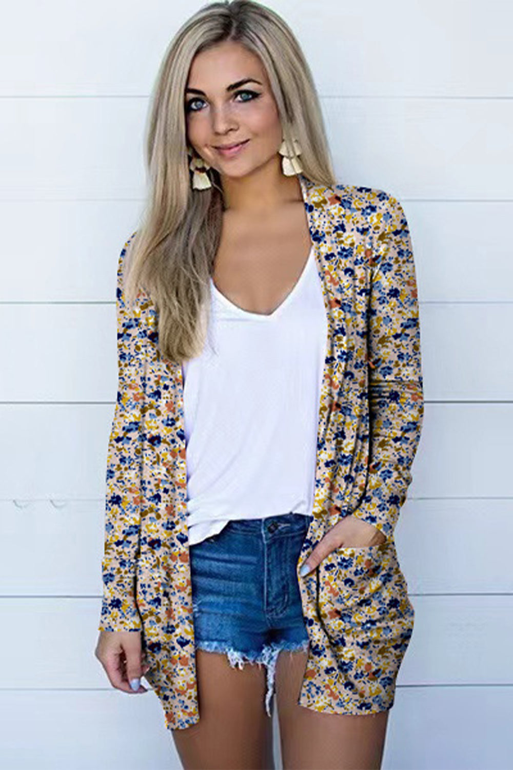 Printed Long Sleeve Cardigan (3 Color Styles)  Krazy Heart Designs Boutique Floral S 