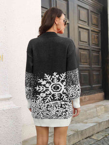 Snowflake Pattern Long Length Sweater (2 Colors) Shirts & Tops Krazy Heart Designs Boutique   