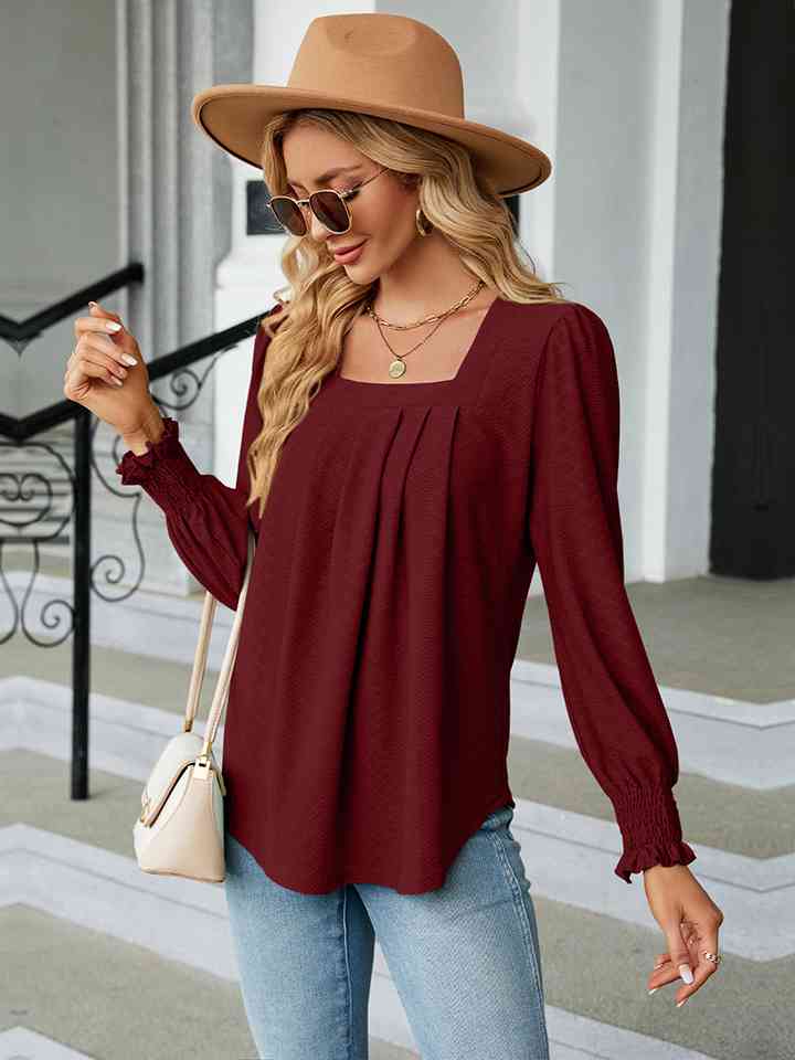 Square Neck Puff Sleeve Blouse (4 Colors)  Krazy Heart Designs Boutique   