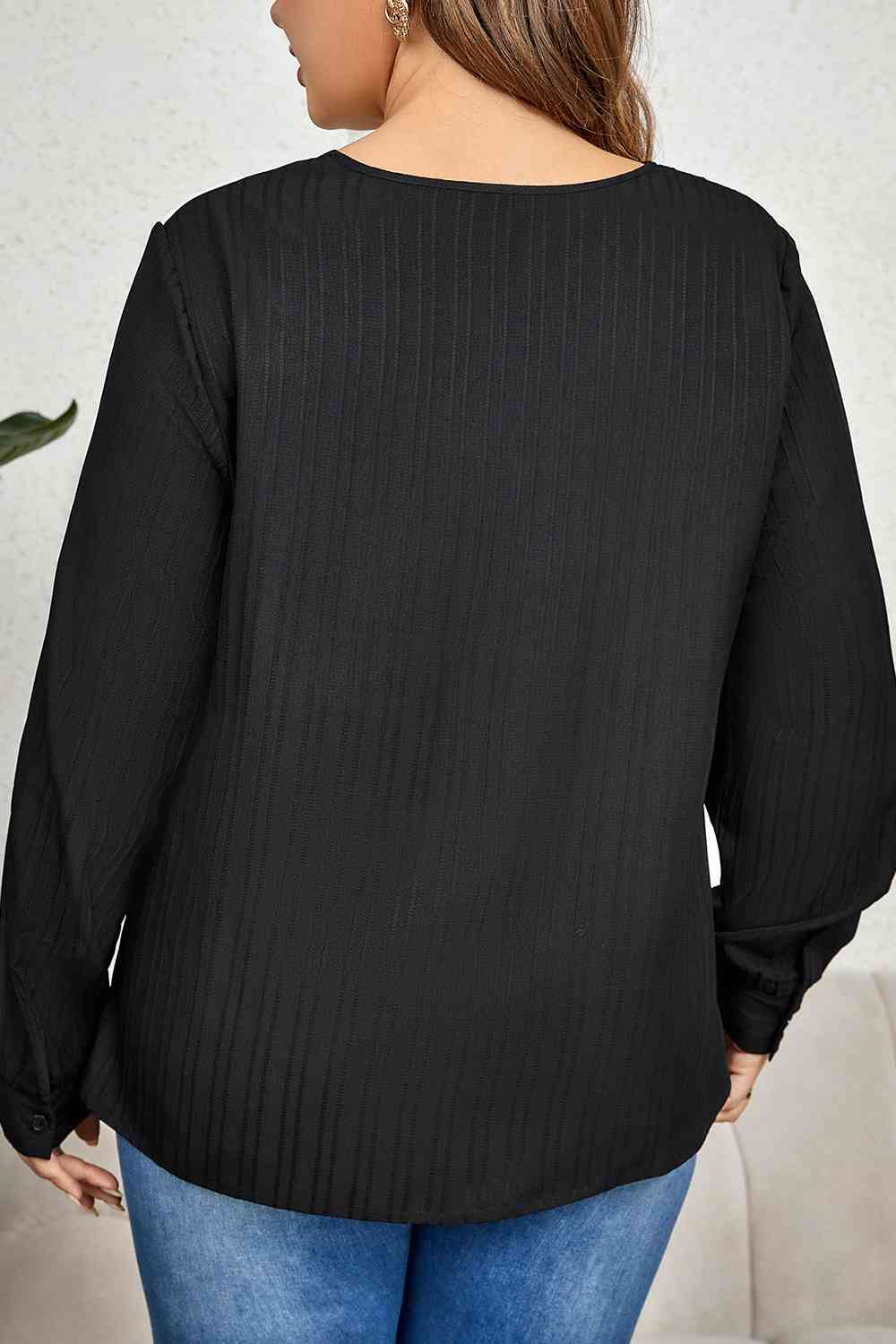 Plus Size Contrast Asymmetrical Long Sleeve Top  Krazy Heart Designs Boutique   