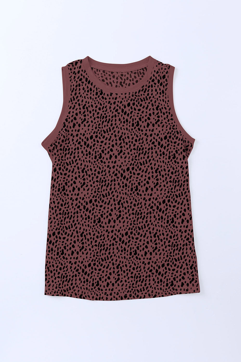 Leopard Printed Round Neck Tank  Krazy Heart Designs Boutique   