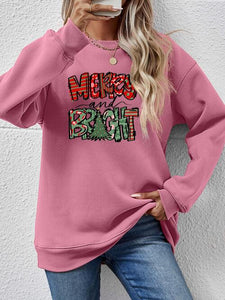 MERRY AND BRIGHT Long Sleeve Sweatshirt (9 Colors)  Krazy Heart Designs Boutique Moonlit Mauve S 