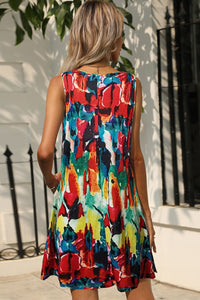 Printed Round Neck Sleeveless Dress with Pockets (8 Color Styles)  Krazy Heart Designs Boutique   