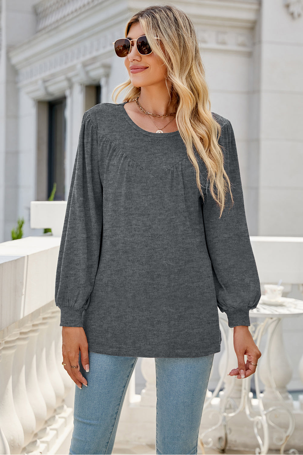 Round Neck Long Sleeve Top (6 Colors)  Krazy Heart Designs Boutique   