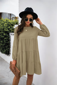 KHD Balloon Sleeve Keyhole Tiered Dress (3 Colors)  Krazy Heart Designs Boutique Mist Green S 
