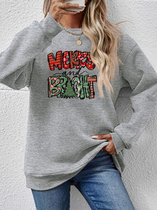 MERRY AND BRIGHT Long Sleeve Sweatshirt (9 Colors)  Krazy Heart Designs Boutique Charcoal S 