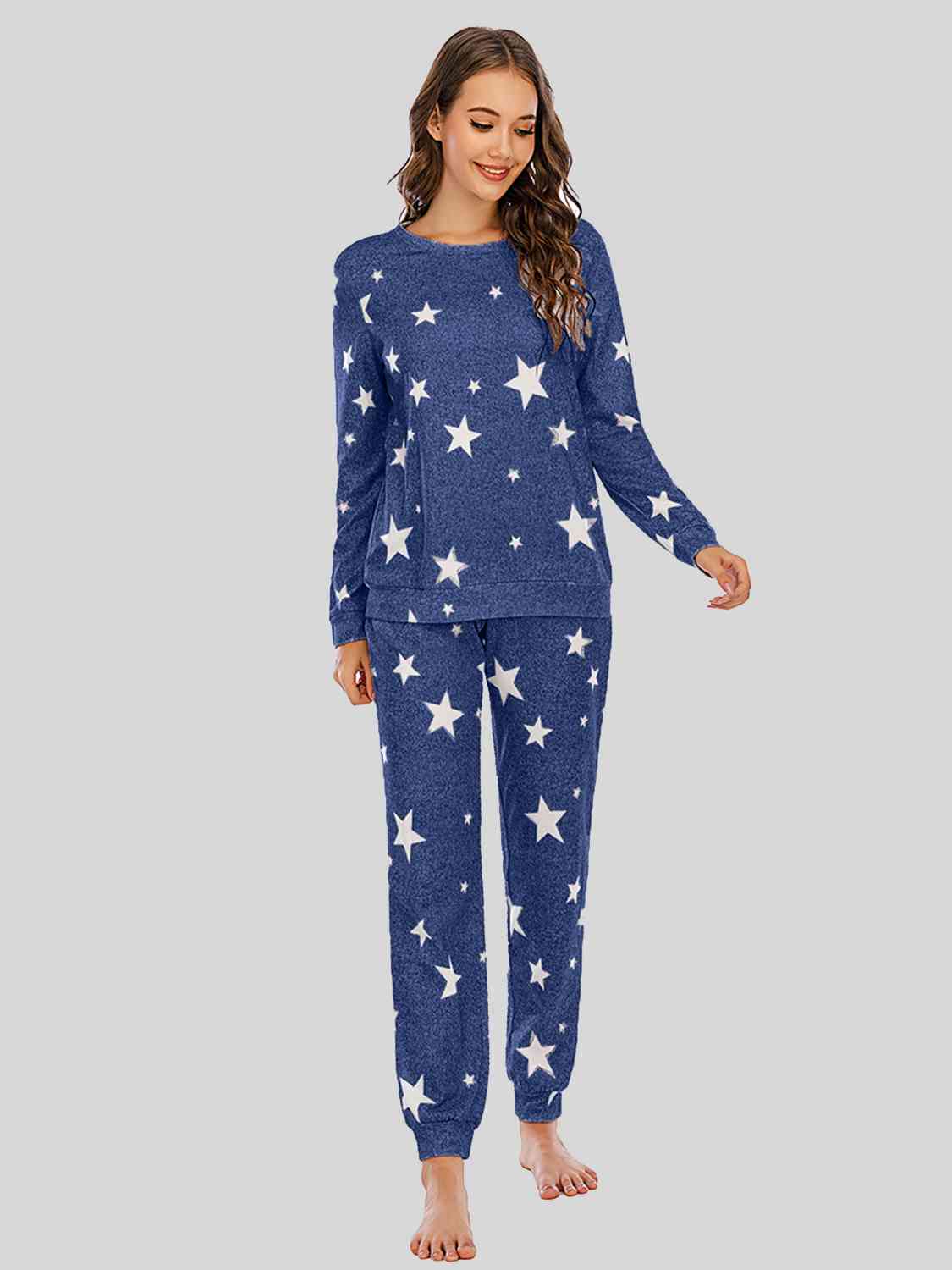 Star Top and Pants Lounge Set (4 Colors) Loungewear Krazy Heart Designs Boutique Peacock  Blue S 