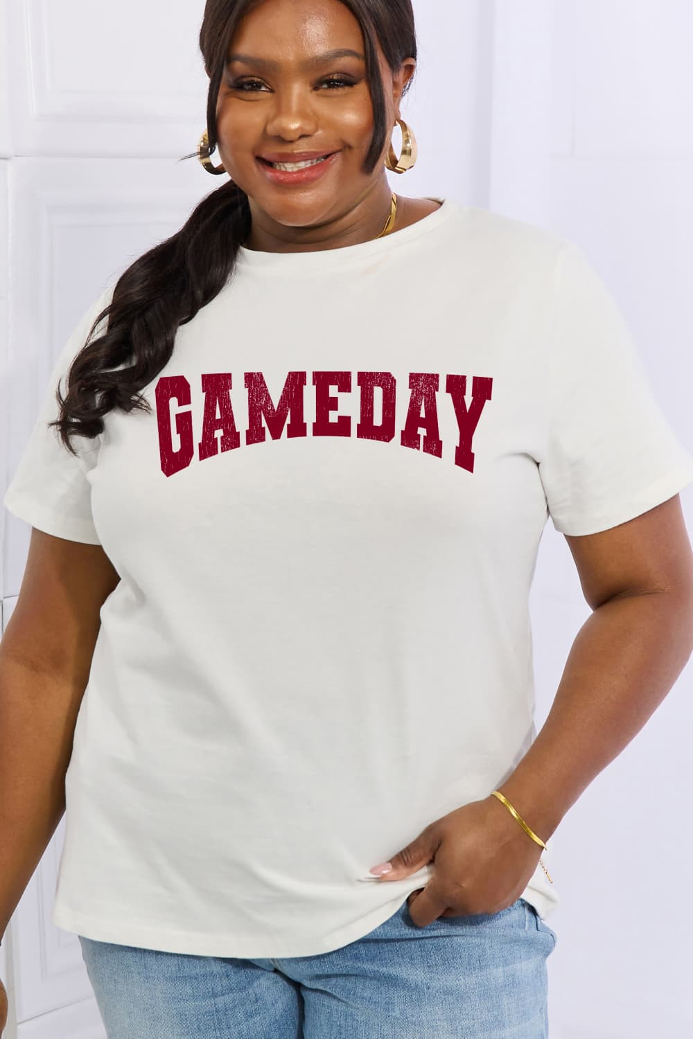 Simply Love Full Size GAMEDAY Graphic Cotton Tee (2 Colors)  Krazy Heart Designs Boutique   