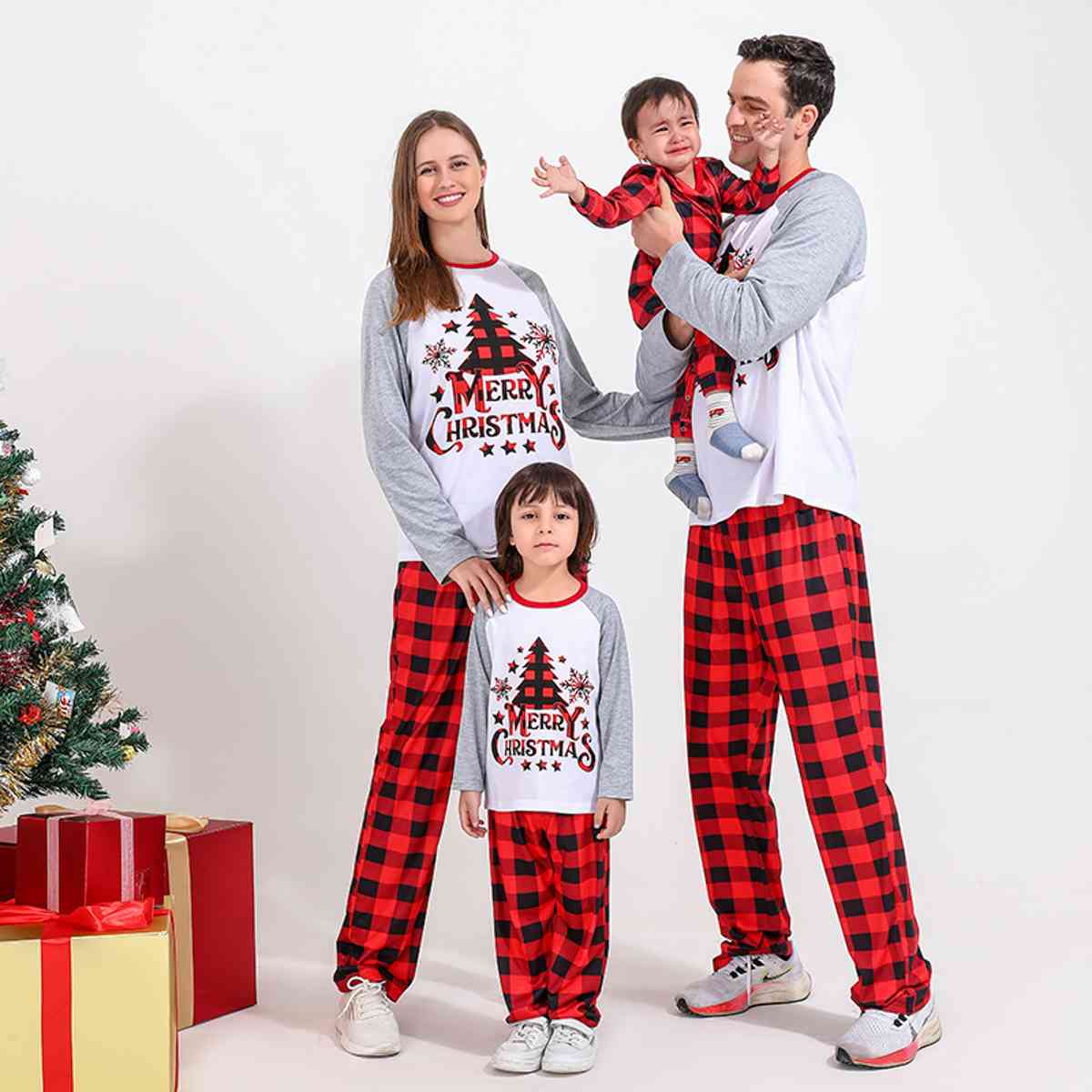 MERRY CHRISTMAS Graphic Top and Plaid Pajama Set for Men  Krazy Heart Designs Boutique   